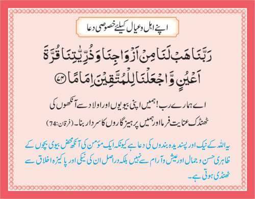 Apnay Ahl-O-Ayaal K Liye Khasoosi Dua